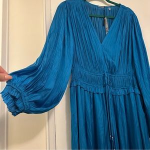 ELIE TAHARI NWT
WHISPER GATHERED SATIN DRESS
COLOR IS SUMMER LAKE